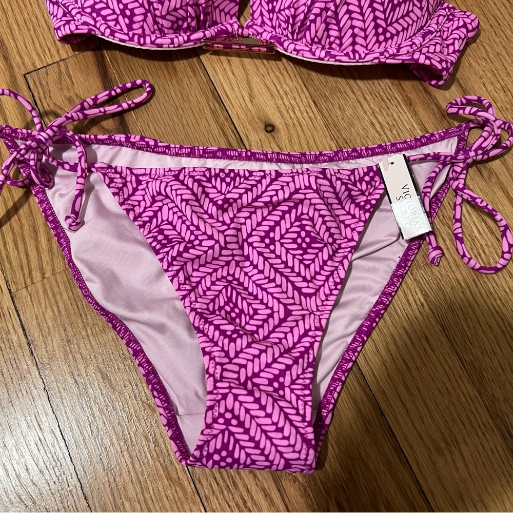 Victoria Secrets Bombshell Patterned Tie-Side Bikini Set - Picture 2 of 7